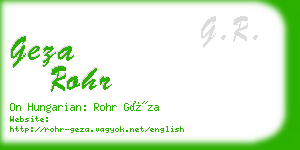 geza rohr business card